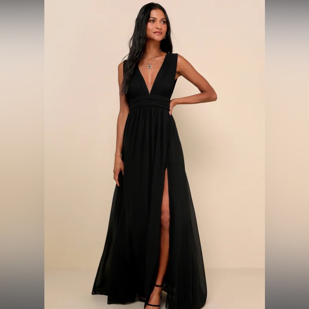Lulu's heavenly hues Black Maxi Dress